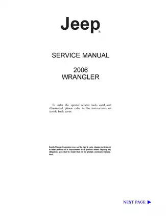 2006 Jeep Wrangler TJ Service Manual - Detailed Repair & Maintenance Guide Preview image 2