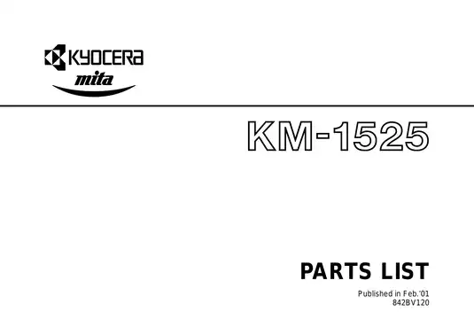 Kyocera Mita KM-1525 multifunctional printer (MFP) parts list