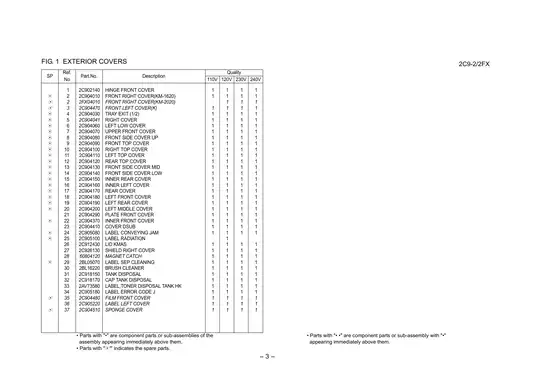 Kyocera Mita KM-1620, KM-2020 multifunctional device parts list Preview image 5