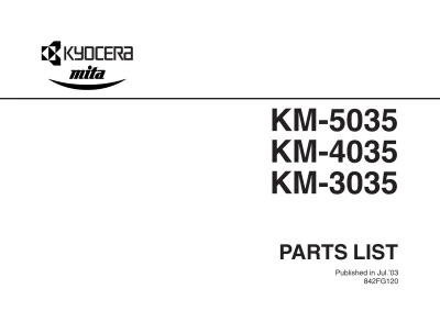 Kyocera KM-3035/KM-4035/KM-5035 Parts List Manual (P/N 842FG120)