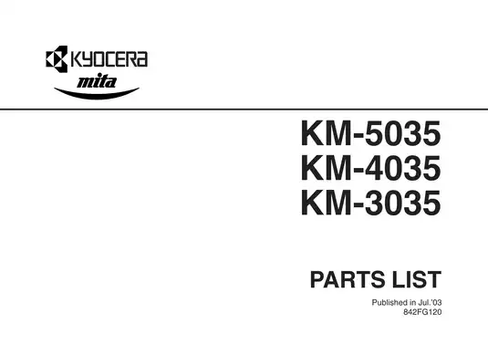 Kyocera KM-3035, KM-4035, KM-5035 parts list Preview image 1