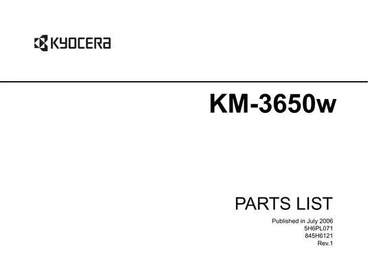 Kyocera Mita KM-3650w large-format multifunctional device parts list