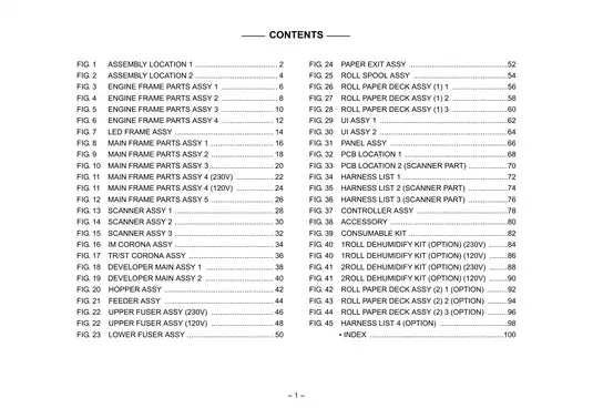 Kyocera Mita KM-3650w large-format multifunctional device parts list Preview image 3