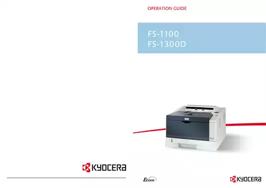 Kyocera Mita FS-1100 + FS-1300 laser printer service guide