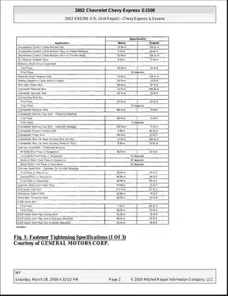 1996-2000 Chevrolet Express 4.3L, 4.8L, 5.0L, 5.3L, 5.7L, 6.0L, 6.5L and 6.6L duratec, 8.1L engine repair manual Preview image 2