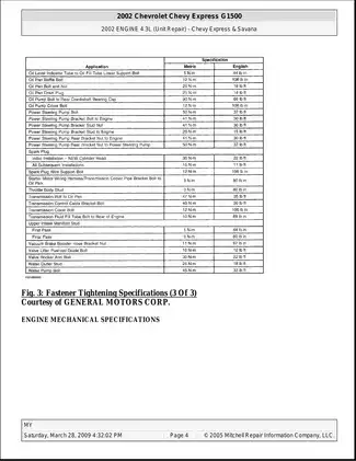 1996-2000 Chevrolet Express 4.3L, 4.8L, 5.0L, 5.3L, 5.7L, 6.0L, 6.5L and 6.6L duratec, 8.1L engine repair manual Preview image 4