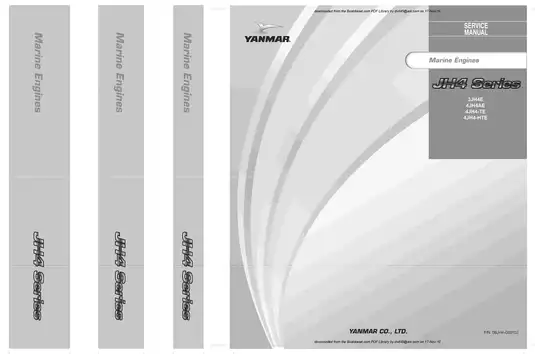 Yanmar Marine JH4 series, 3JH4E, 4JH4AE, 4JH4-TE, 4JH4-HTE diesel engine service manual Preview image 1