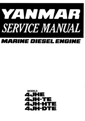 Yanmar 4JHE, 4JH-TE, 4JH-HTE, 4JH-DTE marine diesel engine service manual Preview image 1