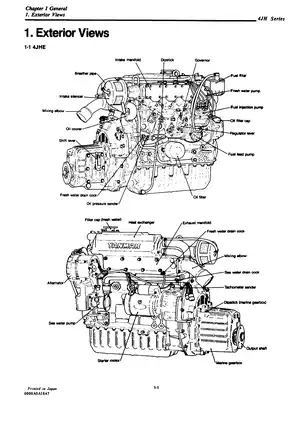 Yanmar 4JHE, 4JH-TE, 4JH-HTE, 4JH-DTE marine diesel engine service manual Preview image 5