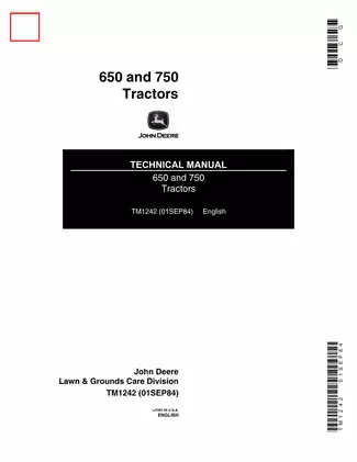 John Deere 650 & 750 Tractors Technical Manual - TM-1242 Preview image 3