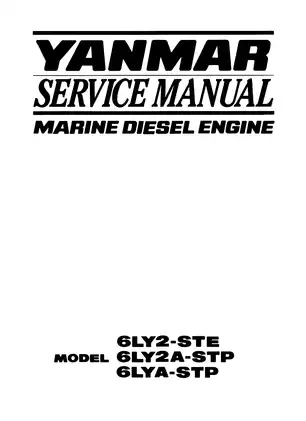 Yanmar Marine Diesel Engine Service Manual for Models 6LY2-STE, 6LY2A-STP, and 6LYA-STP