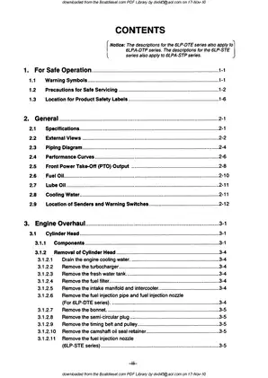 Yanmar 6LP,  6LPA,  6LP-DTE, 6LP-DTZE(1), 6LPA-DTP, 6LPA-DTZP, 6LP-STE, 6LP-STZE(1), 6LPA-STP, 6LPA-STZP marine diesel engine service manual Preview image 4