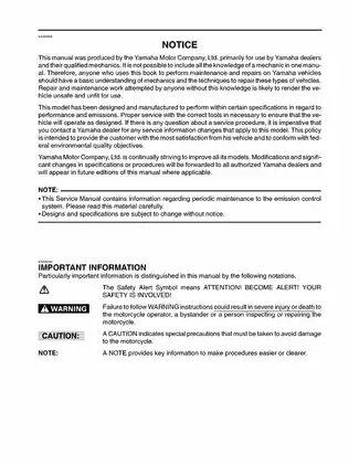 Yamaha XVZ13TFL/XVZ13TFLC Service Manual - Comprehensive Guide for Mechanics Preview image 3