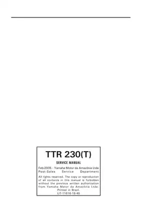 2005-2009 Yamaha TTR230T service manual Preview image 2