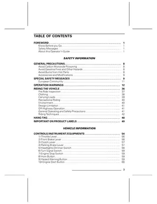 2009 Can-Am DS 450 X ATV owners manual Preview image 5