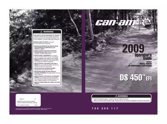 2009 Can-Am DS 450 ATV Operators Manual - Your Complete Guide