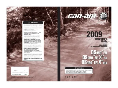 Preview: Can-Am DS 450 EFI / DS 450 X xC / DS 450 X mX 2009 ATV Operator's Guide (P/N 708 200 114)