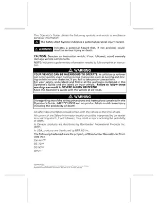Can-Am DS 70 & DS 90 Operator's Guide: Comprehensive User Manual Preview image 2