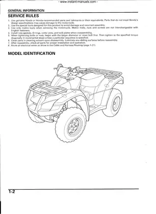 Comprehensive Service Manual for Honda TRX650FA (2005-2023) Preview image 4