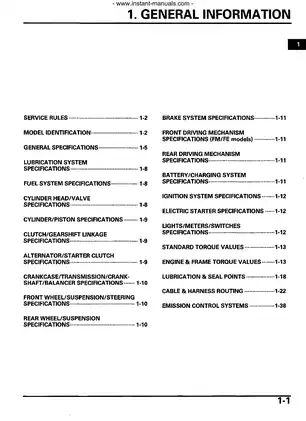 Comprehensive Service Manual for Honda TRX500FE/FM Models (2005-2022) Preview image 3