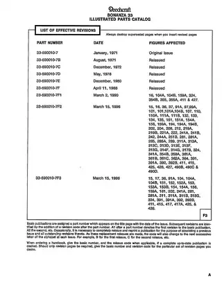 Beechcraft Bonanza F33, G33, F33A, F33C aircraft parts catalog IPC Preview image 3