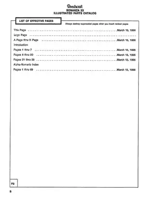 Beechcraft Bonanza 33 Illustrated Parts Catalog (All Models Included) Preview image 4