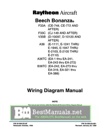 Beech Bonanza Wiring Diagram Manual - Comprehensive Service Guide
