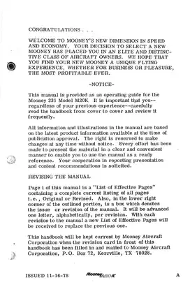 1979-1998 Mooney M20K aircraft pilots operating handbook POH pilot operating manual Preview image 5