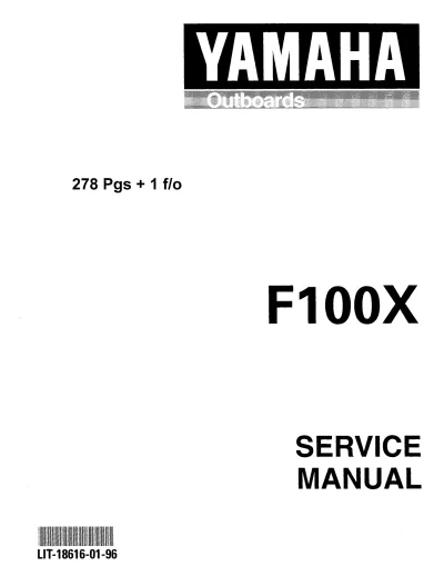 Preview: Yamaha F100X Outboard Motor 1998 Service & Repair Manual (P/N LIT-18616-01-96)