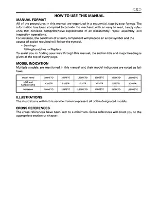 Yamaha Outboard Motor Service Manual (V200X, S225X, L225X, V225X, S250X, L250X) Preview image 3