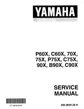 Yamaha P60X, C60X, 70X Outboard Motor Service Manual