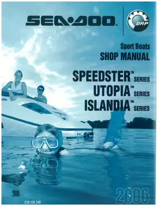 2006 Bombardier Sea-Doo Speedster, series Utopia series, Islandia series shop manual Preview image 1