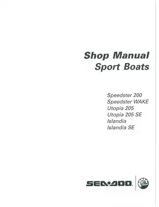 Comprehensive 2006 Sea-Doo Sport Boat Shop Manual Preview image 2