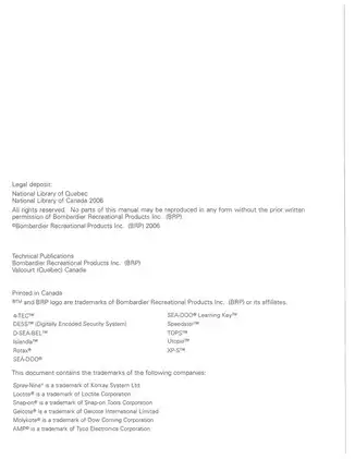Comprehensive 2006 Sea-Doo Sport Boat Shop Manual Preview image 3