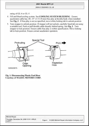 2000-2002 Mazda MPV repair manual Preview image 4