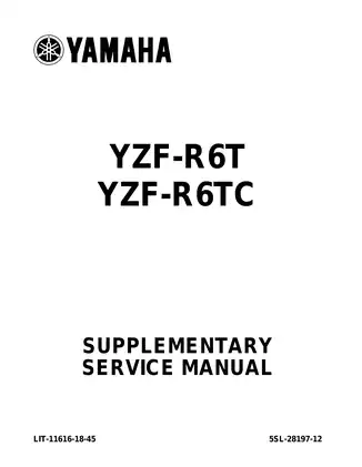 Yamaha YZF-R6T/YZF-R6TC Supplementary Service Manual (2004 Edition)