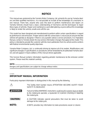 Yamaha XVS650A Supplementary Service Manual - Essential Maintenance Guide Preview image 3