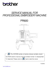 Brother PR600 Embroidery Machine Service Manual 2003 (P/N PR600SM) – preview page 1