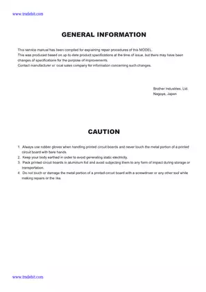Comprehensive Service Manual for Brother Professional Embroidery Machine Preview image 2