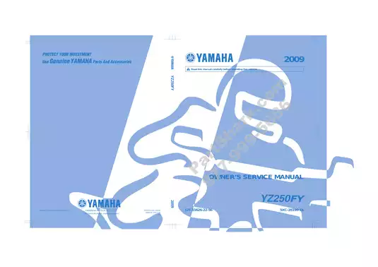 Yamaha YZ250F Owner's Service Manual (2008 Edition) - Comprehensive Guide for Maintenance and Repair Preview image 1