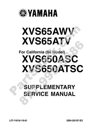 1998-2009 Yamaha 650 V-Star repair manual Preview image 1