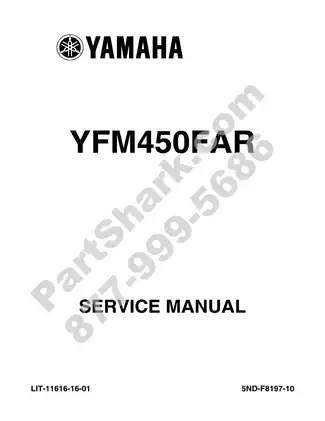 Yamaha YFM450FAR Service Manual (2002) Preview image 2