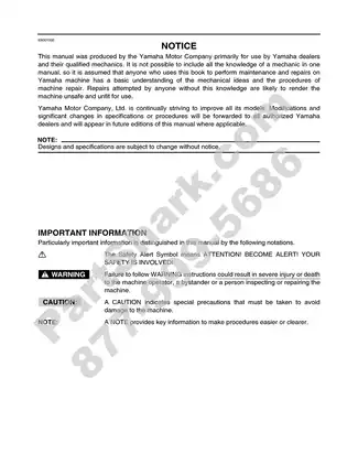 Yamaha YFM450FAR Service Manual (2002) Preview image 4