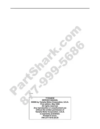 Yamaha TT-R50EW Service Manual (2006 Edition) Preview image 2
