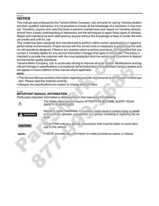 Yamaha TT-R50EW Service Manual (2006 Edition) Preview image 3