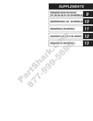 Comprehensive Service Manual for Suzuki DR200SE (1996-2009) Preview image 3
