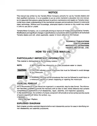 1987-2009 Yamaha TW200/E Trailway service manual Preview image 3