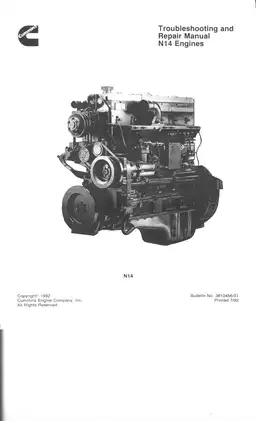 Cummins N14, NTA-14 diesel engine troubleshooting and repair manual
