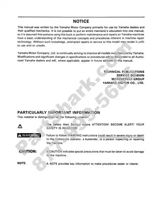 Yamaha YFM350XA 1990 Service Manual - Comprehensive Guide for ATV Maintenance Preview image 2