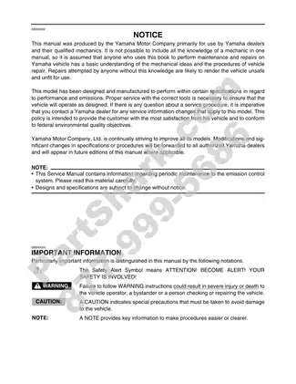 Yamaha YFM40FBW Service Manual (2006 Edition) Preview image 3